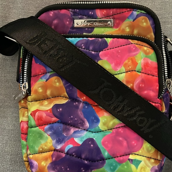 NWOT BETSEY JOHNSON  Yummy Gummy Bear Nylon Multicolor Nylon Quilt Crossbody bag - Picture 7 of 7